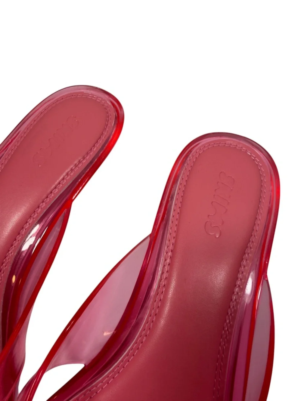 SKIMS Jelly Thong Kitten Heel Sandal Mules Pink Melon EU 40 US 9-9.5
